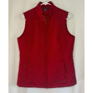 Eddie Bauer Vest Womens Small Quilted Full Zip Pockets Pink Outdoor